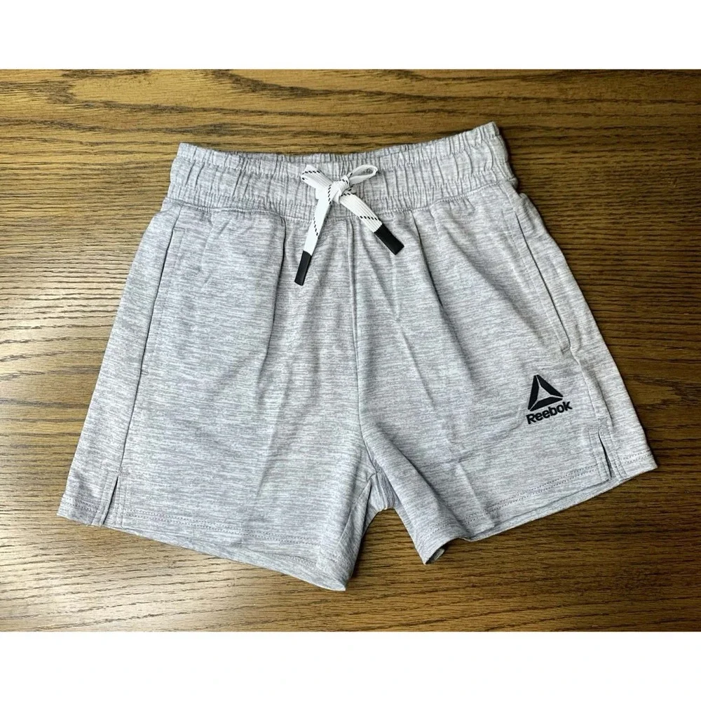 2 Pack Reebok Girls Athletic Gym Shorts  Gray & Black XS (4-5) Activewear NWT
